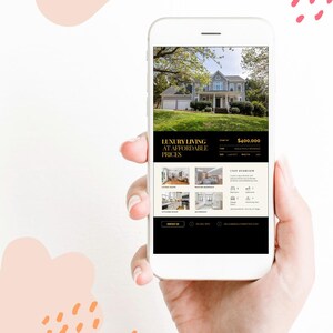Lyxig fastighetsflyer och gårdsskylt Canva-mall: Marknadsföringspaket för öppet hus bild 7
