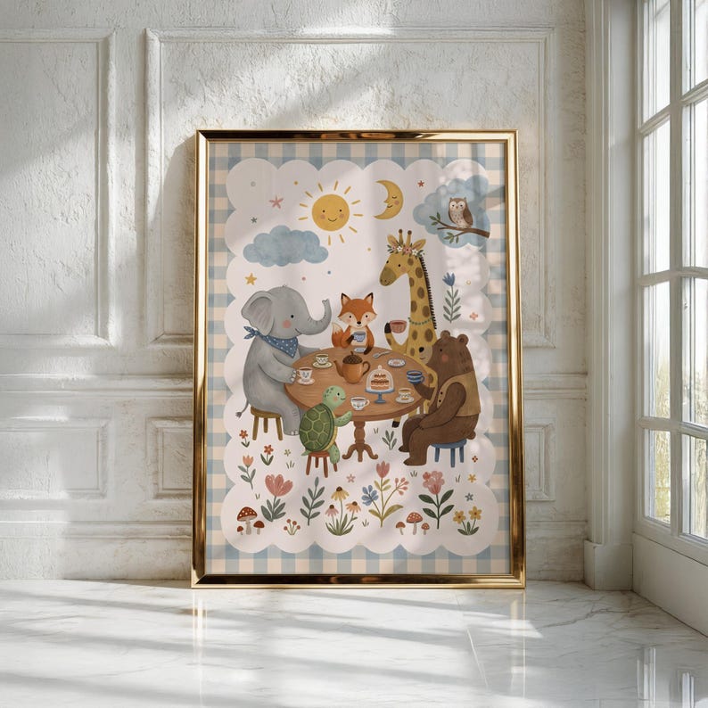 Woodland Nursery Art, Nursery Animal Print, Playroom Decor - Digital Download image 3