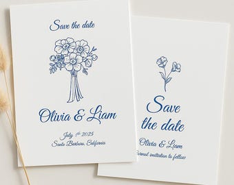 Minimalist Save the Date Template: Editable Wedding Announcement (Canva Template)