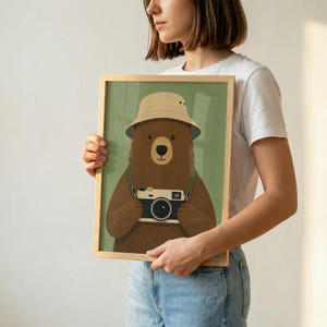 Whimsical Bear Printable Wall Art, Nursery Decor, Kids Room Print (Digital Download) image 2