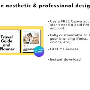 Modello modificabile per pianificatore di viaggio: guida minimalista Canva (download immediato) immagine 6