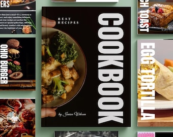 38-Page Cookbook Canva Template: Family Recipe Binder (Digital Download)