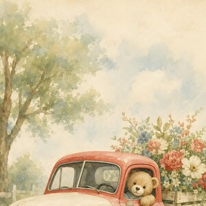 Vintage Truck Nursery Wall Art, Kids Room Decor, Playroom Print - Baby Shower Gift image 10
