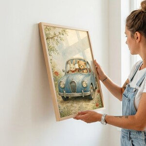 Vintage Car Nursery Wall Art, Printable Kids Room Decor, Baby Shower Gift Ideas image 2