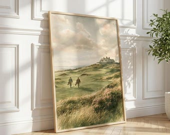 Vintage Golf Art - The Old Links Poster, Playroom Decor, Boys Room, Digital Download
