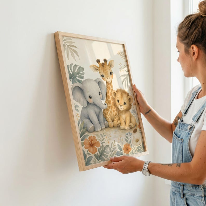 Safari Nursery Decor - Baby Animal Prints, Kids Room Art - Printable Digital Download image 2