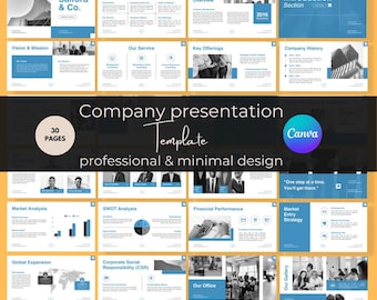 Company Profile Presentation Template | Editable Canva Business Deck | Professional Corporate Slides | Instant Download