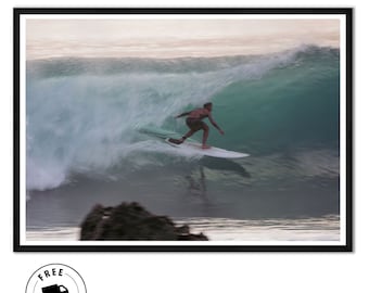 Framed Vintage Style Surf Print, Surf Wall Art, Surf photography, Surfer Gift, Surfing home decor, surf poster, surf gift for boys, print