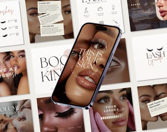 Luxury Lash Tech Instagram Template | Eye Lash Extension Post | Lash Artist Instagram | Lash Technician Instagram Lash Tech Social Media Kit