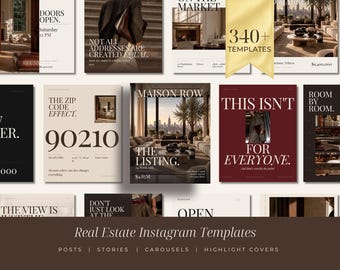 Realtor Instagram Templates, Real Estate Canva Templates, Luxury Realtor Social Media Bundle, Posts, Stories & Carousels