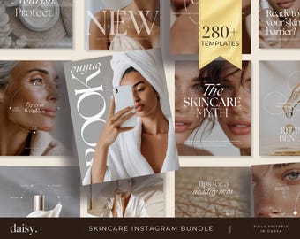 Esthetician Instagram Templates: Luxury Skincare Canva Bundle