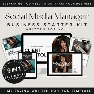 Social Media Manager Starter Kit | Social Media Manager Bundle | Social Media Manager Templates | Social Media Management | Canva Template