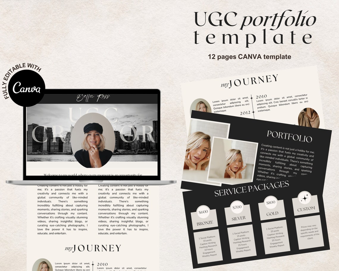 UGC Portfolio Template Canva UGC Website Template UGC - Etsy