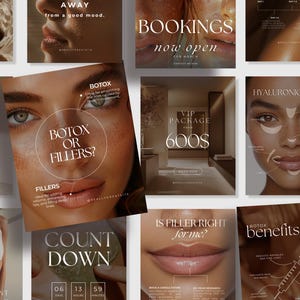 Aesthetics Medspa Instagram Post Templates | Filler and Botox Post | Hydrafacial Social | Injector Nursing Templates | Laser Hair Removal