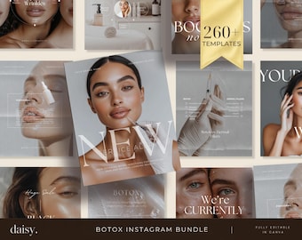 266 Botox Filler Instagram Templates | Aesthetic Medspa Instagram Templates | Nurse Injector Social Media | Lip Filler Instagram Post