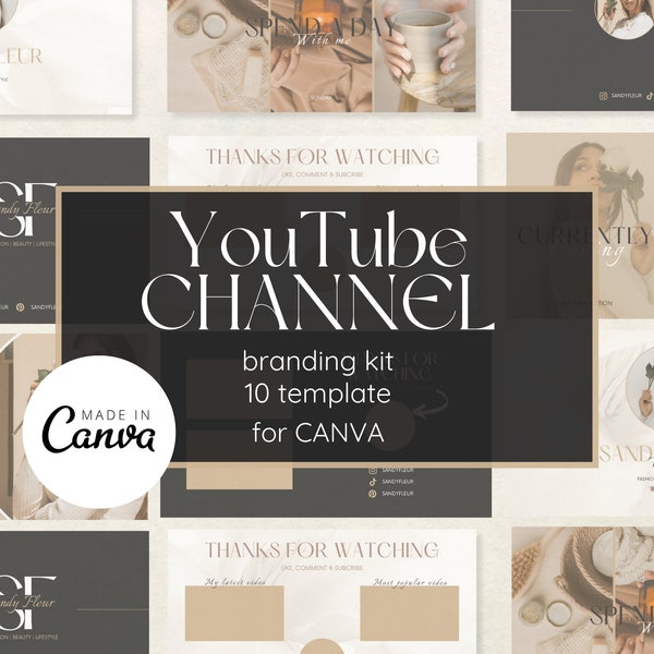 Editable YouTube Banner Template |  YoutTube Intro and Outro Designs | Youtube Brand Kit | YouTube Thumbnail Canva Template | Channel | DIY