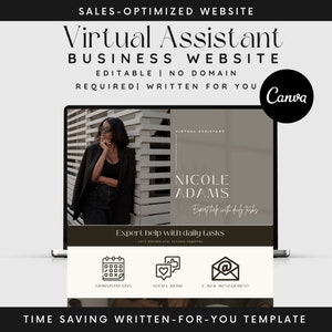 Virtual Assistant Website Template | Canva Website Template | Social Media Manager Website  | VA Portfolio Website Templates | Banner