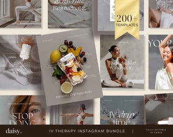 IV Therapy Instagram Templates | Aesthetic Medspa Instagram Templates | IV Therapy Drip Social Media Post | IV Hydration Therapy Template