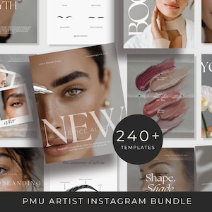 245 PMU Instagram-mallar | Mallar för permanent makeup för sociala medier | PMU Brows Instagram | Läpprouge pmu-inlägg | Eyeliner-tatuering