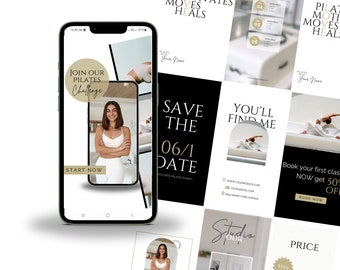 Pilates Studio Instagram Story Templates Canva | Small Business Instagram Story Templates | Service Providers Instagram Template