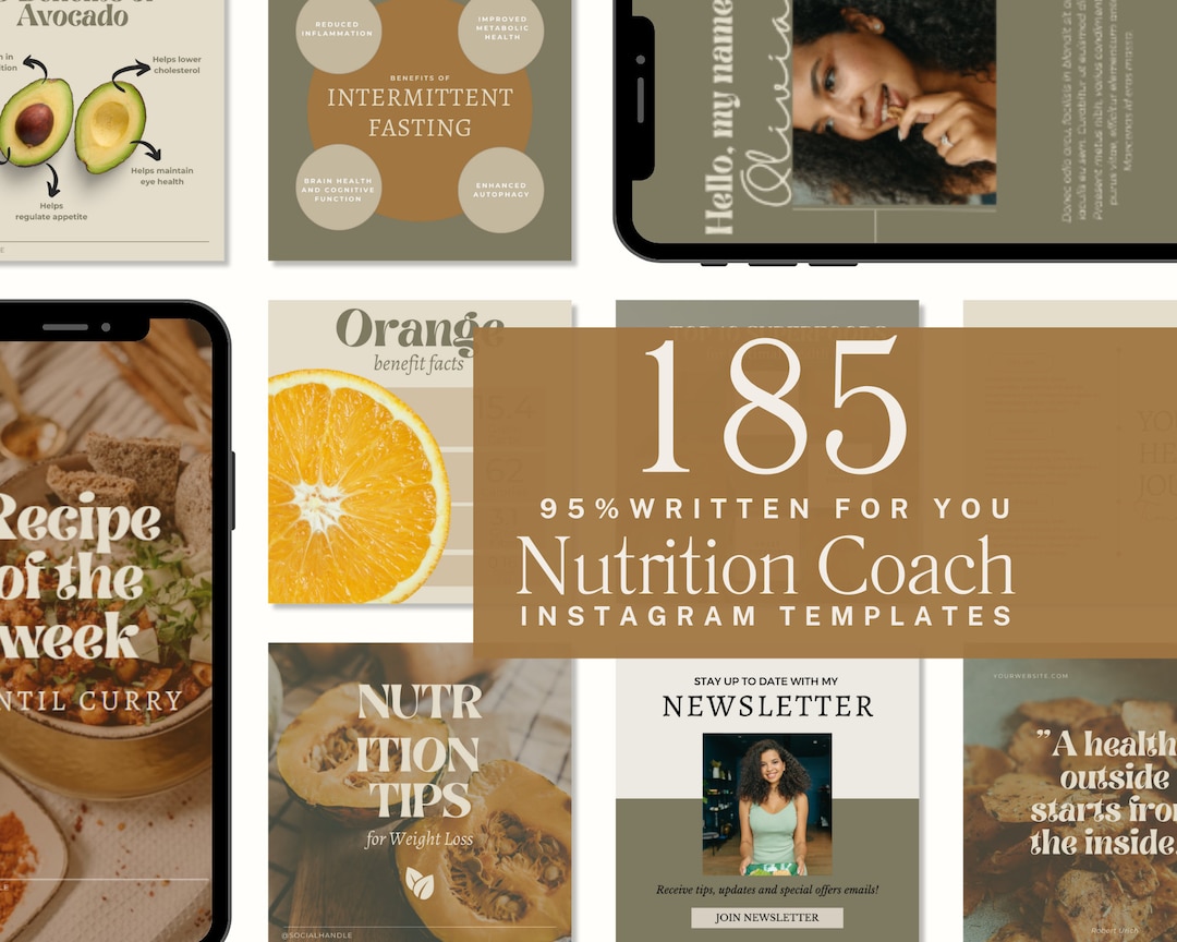 Nutrition Coach Instagram Template | Health Coach Instagram Posts ...