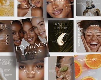 Luxury Skincare Instagram Templates | Esthetician Instagram Aesthetic | Esthetician Skincare Instagram Templates | Dermatologist Instagram