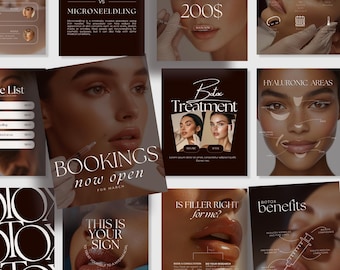 Botox Filler Instagram Templates | Aesthetic Medspa Instagram Templates | Nurse Injector Social Media | Lip Filler Instagram Post