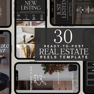 Real Estate Marketing Reel | Real Estate Video Reel Templates | Realtor Marketing Video  | Canva Real Estate Reel Template Faceless Reels