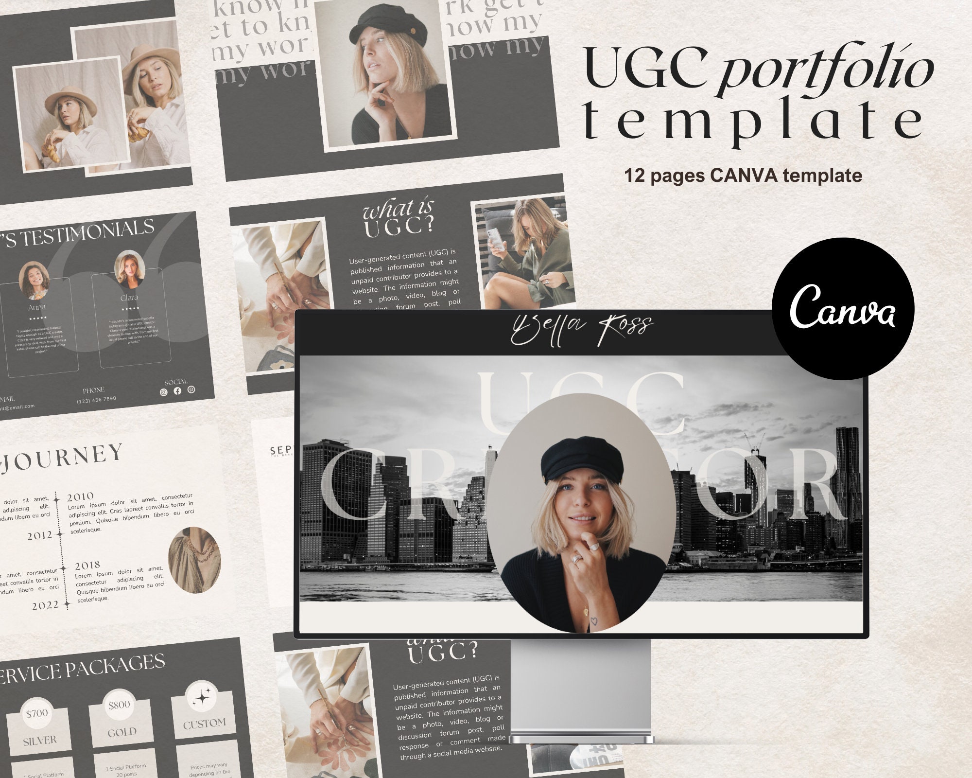 UGC Portfolio Template Canva UGC Website Template UGC - Etsy