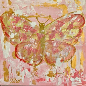 Original Colorful Butterfly Acrylic Painting Canvas Wall Art Abstract Animals Painting Office Wall Art Custom Painting Home Decor by ARTOZur