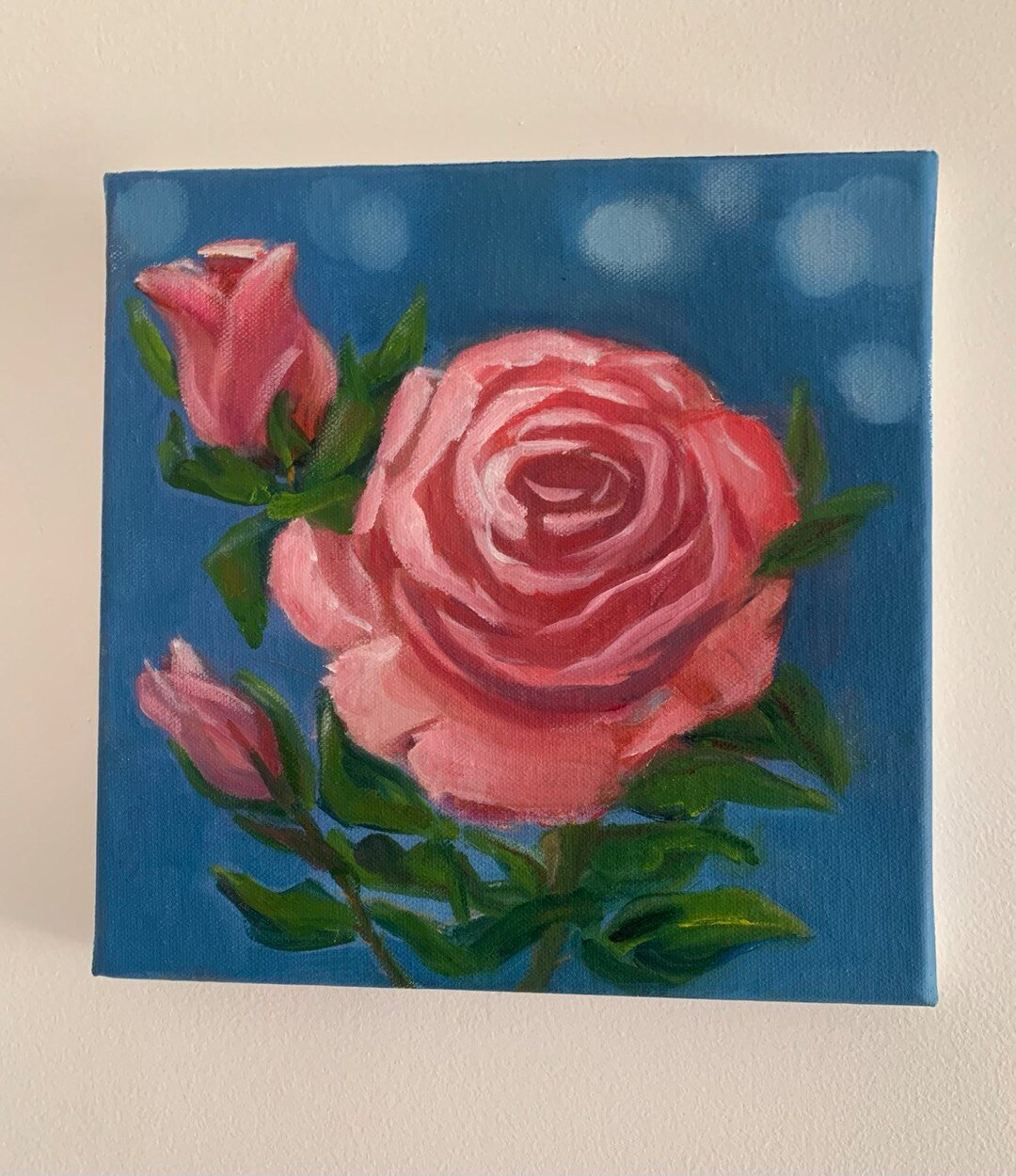 Roses Paiting Floral Original Art Pink Roses Painting Flower Etsy