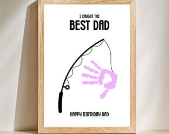 Best Dad Fish Handprint Art Printable, Fathers Day Handprint Fishing, The Best Dad Gift Idea,Dad Fishing Birthday, Digital Download
