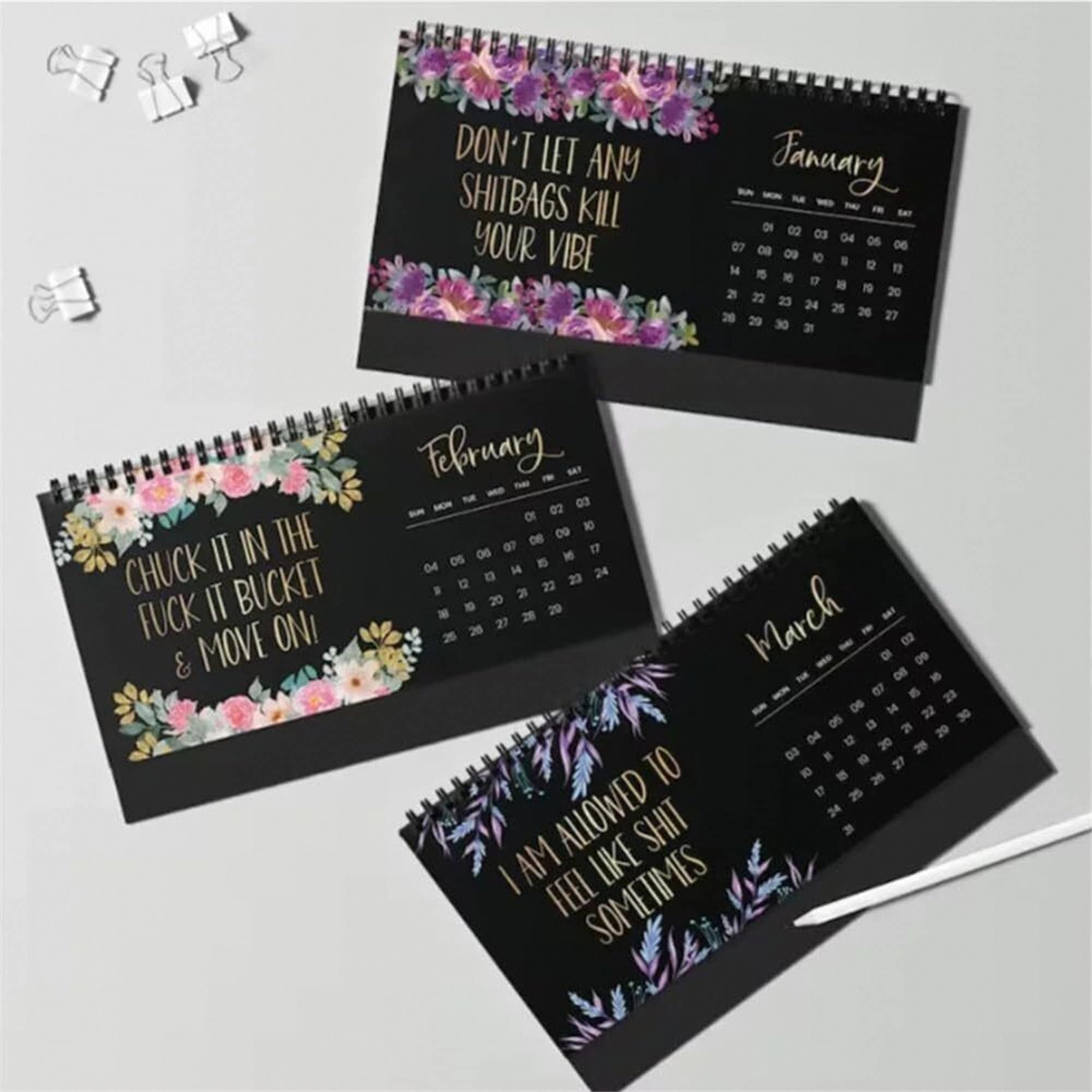 2024 Calendar for Tiredass Women 2024 Desk Calendar Sweary Etsy