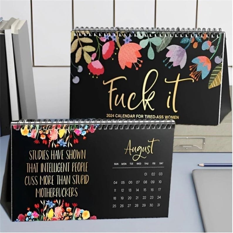2024 Calendar for Tiredass Women 2024 Desk Calendar Sweary Etsy