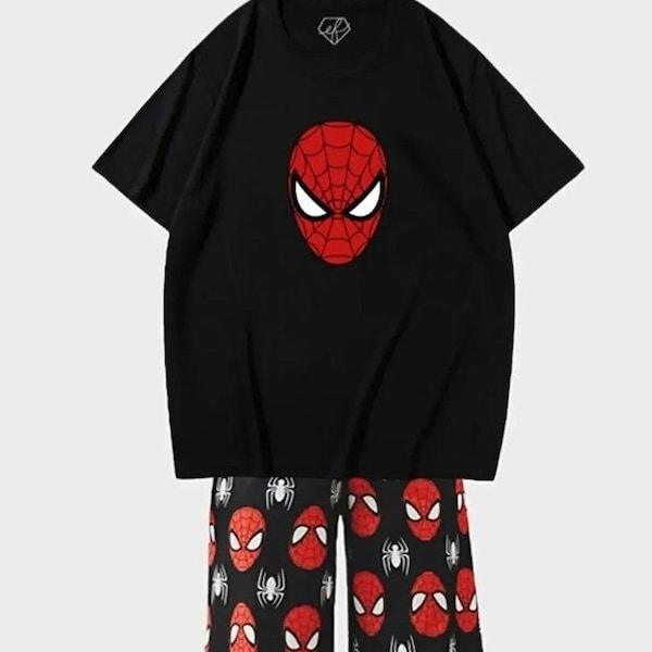 Spiderman Pajamas Set/ Printed/Spider-man Parker pajamas/Winx Printed /Black Hello Kitty /Pınk Hello Kitty pajamas/Y2k Clothing pajamas set.