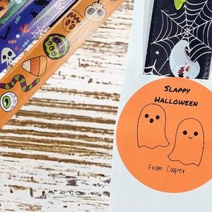 Hallloween Slap bracelets “Slappy Halloween from your friend, ___)