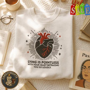 Quicksilver Embroidered Sweatshirt, Lying is Pointless, Fantasy Bookish T-shirt, Saeris Fane Sweater, Romantasy Book Tee, Gift for Fan
