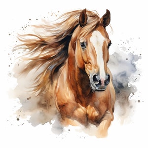 4 Watercolor Horse Clip Art Collection