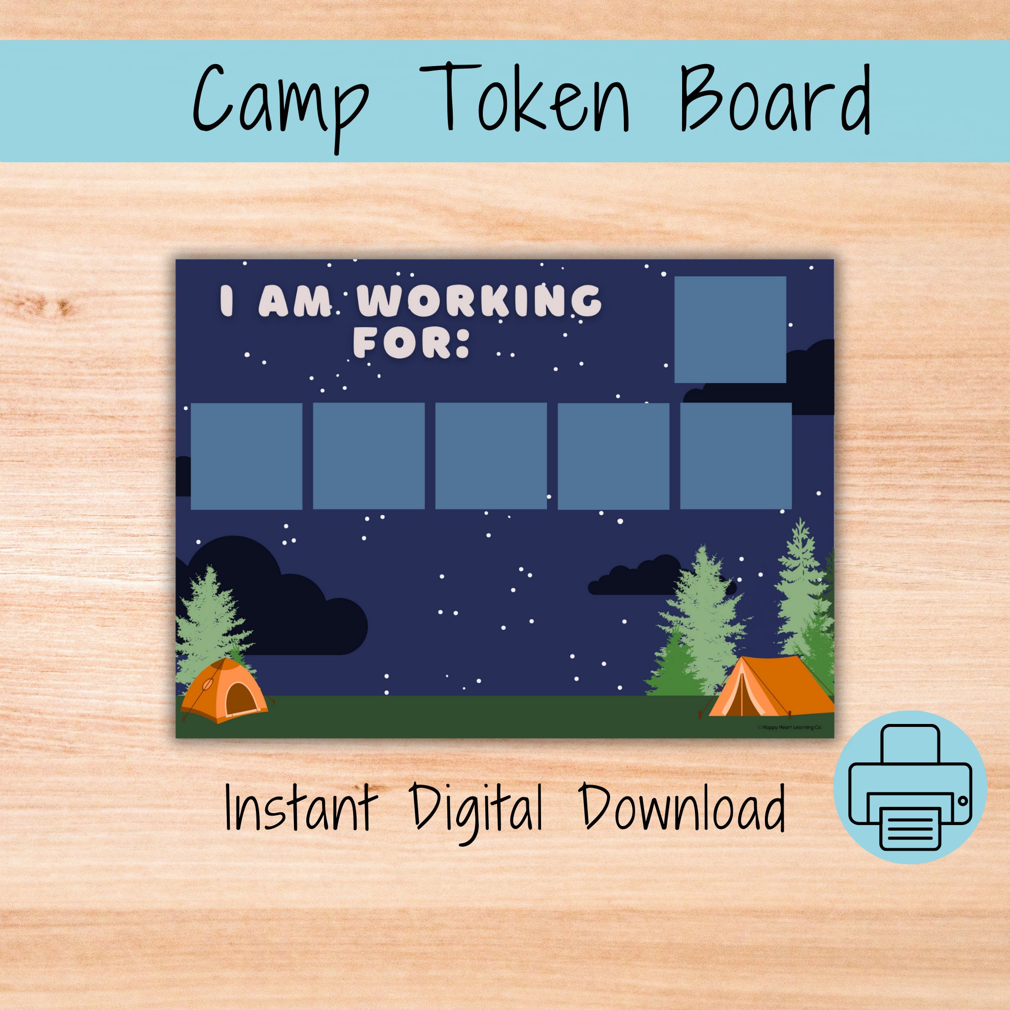 Stary Night CAMP TOKEN BOARD Autism and Nonverbal Printable - Etsy
