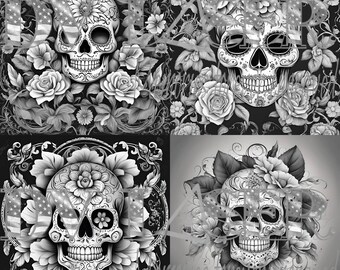 Skull & Rose - Laser-Ready - Digital - Coasters