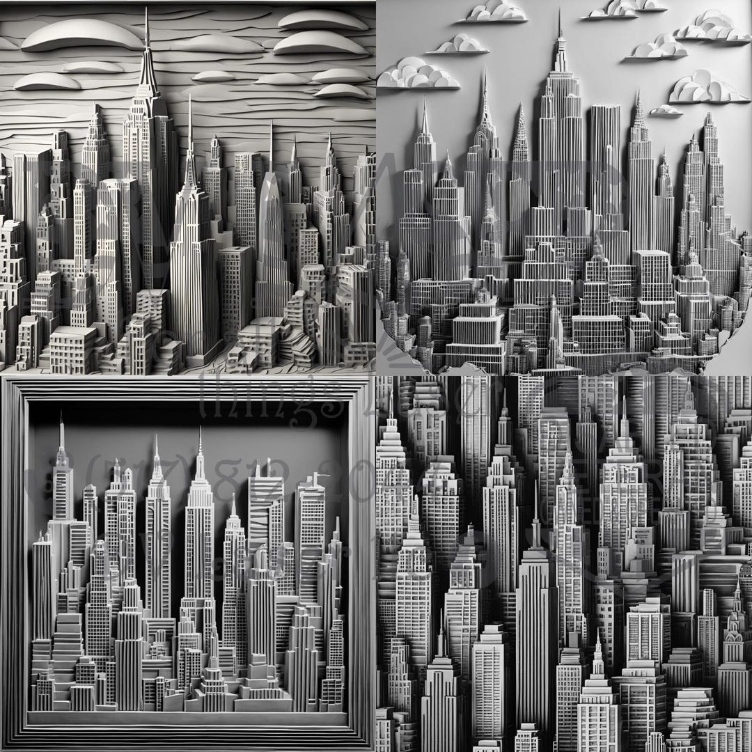 Urban Skyline - Laser Engrave Design - Digital Download - Etsy