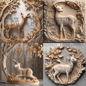 Wood 3d Image - Fawn - Deer - Digital Art - Home Decor