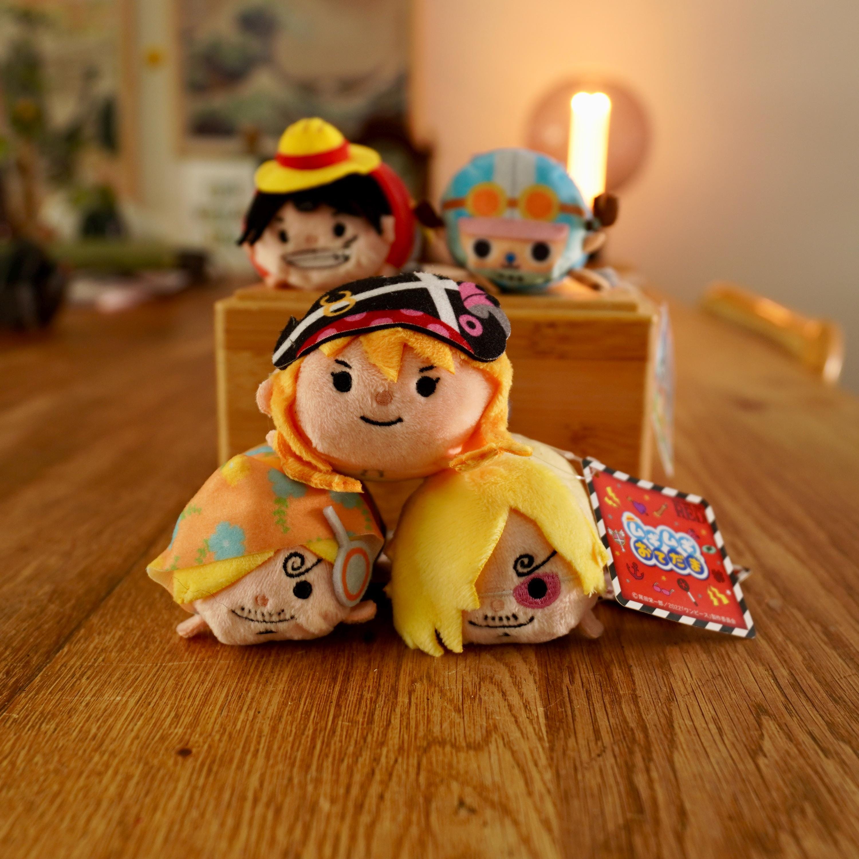 One Piece Mochi Mochi Plushies – Luffy, Sanji, Chopper, Nami **US
