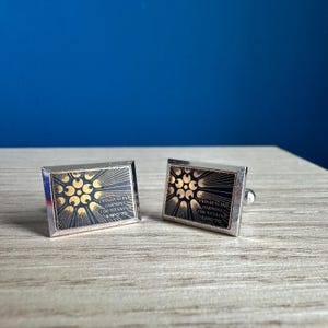 Vintage Expo 70 Osaka Japan cufflinks Progress and Harmony for Mankind logo 1970s world fair memorabilia collector gift retro