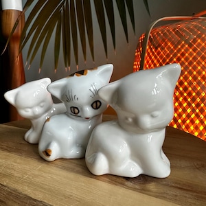 Set of 3 Vintage Scandinavian Porcelain Cat Figurines – Charming Collectibles