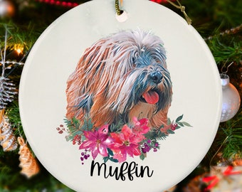 Tibetan Terrier Christmas Ornament - Picture Options - Custom Dog Gift - Personalized Dog Memorial