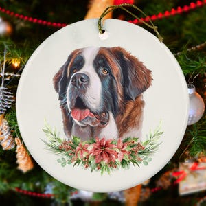 Saint Bernard Christmas Ornament - Saint Bernard - Watercolor Picture - Custom Dog Gift - Dog Memorial