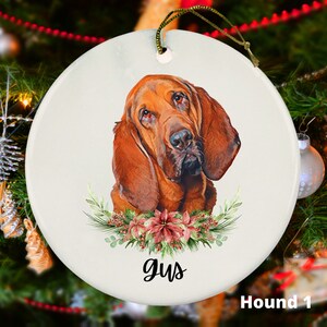 Bloodhound Christmas Ornament - Picture Options - Custom Dog Gift - Personalized Dog Memorial