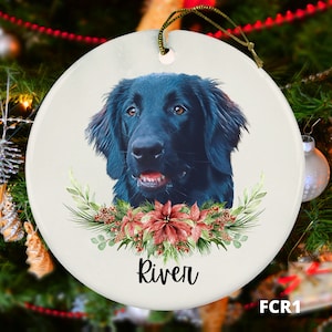 Flat Coated Retriever Christmas Ornament - Picture Options - Custom Dog Gift - Personalized Dog Memorial