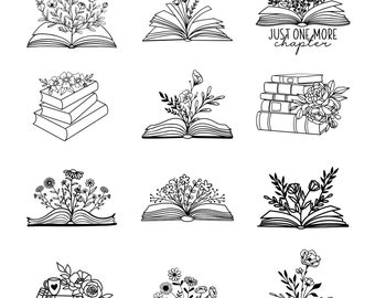 Floral Book SVG, Book Svg, Book with Flowers Svg, Reading Svg, Read, Flowers Growing Out of a Book, Pretty Book, Flowers, Flowers with Book
